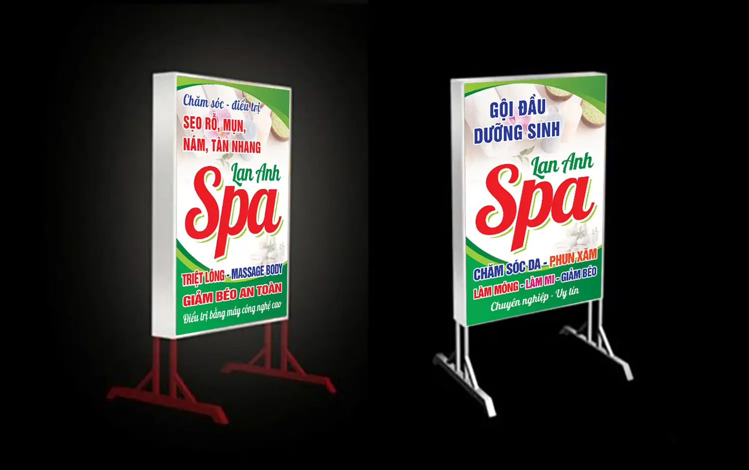 Giuseart.com - biển hộp đứng spa thẩm mỹ