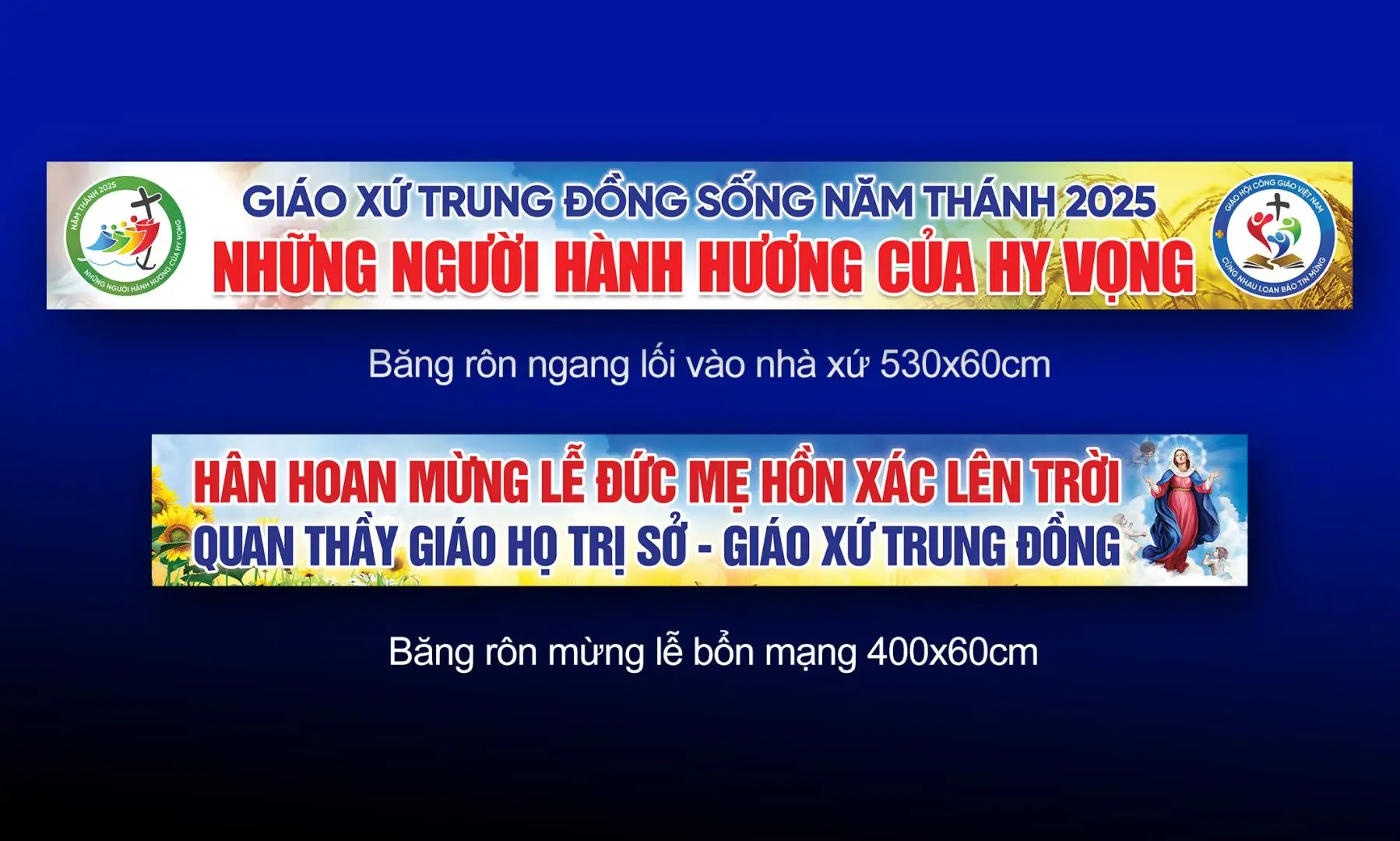 Giuseart.com - Băng rôn mừng ngày Chầu lượt